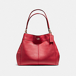 COACH LEXY SHOULDER BAG IN PEBBLE LEATHER - LIGHT GOLD/TRUE RED - F57545