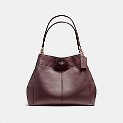 COACH LEXY SHOULDER BAG IN PEBBLE LEATHER - LIGHT GOLD/OXBLOOD 1 - F57545