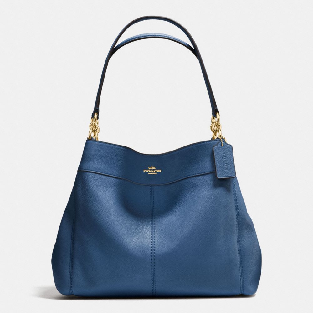 LEXY SHOULDER BAG IN PEBBLE LEATHER - COACH f57545 - IMITATION  GOLD/MARINA
