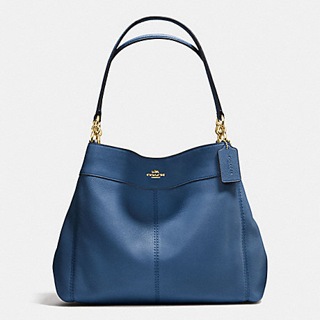 COACH LEXY SHOULDER BAG IN PEBBLE LEATHER - IMITATION GOLD/MARINA - f57545