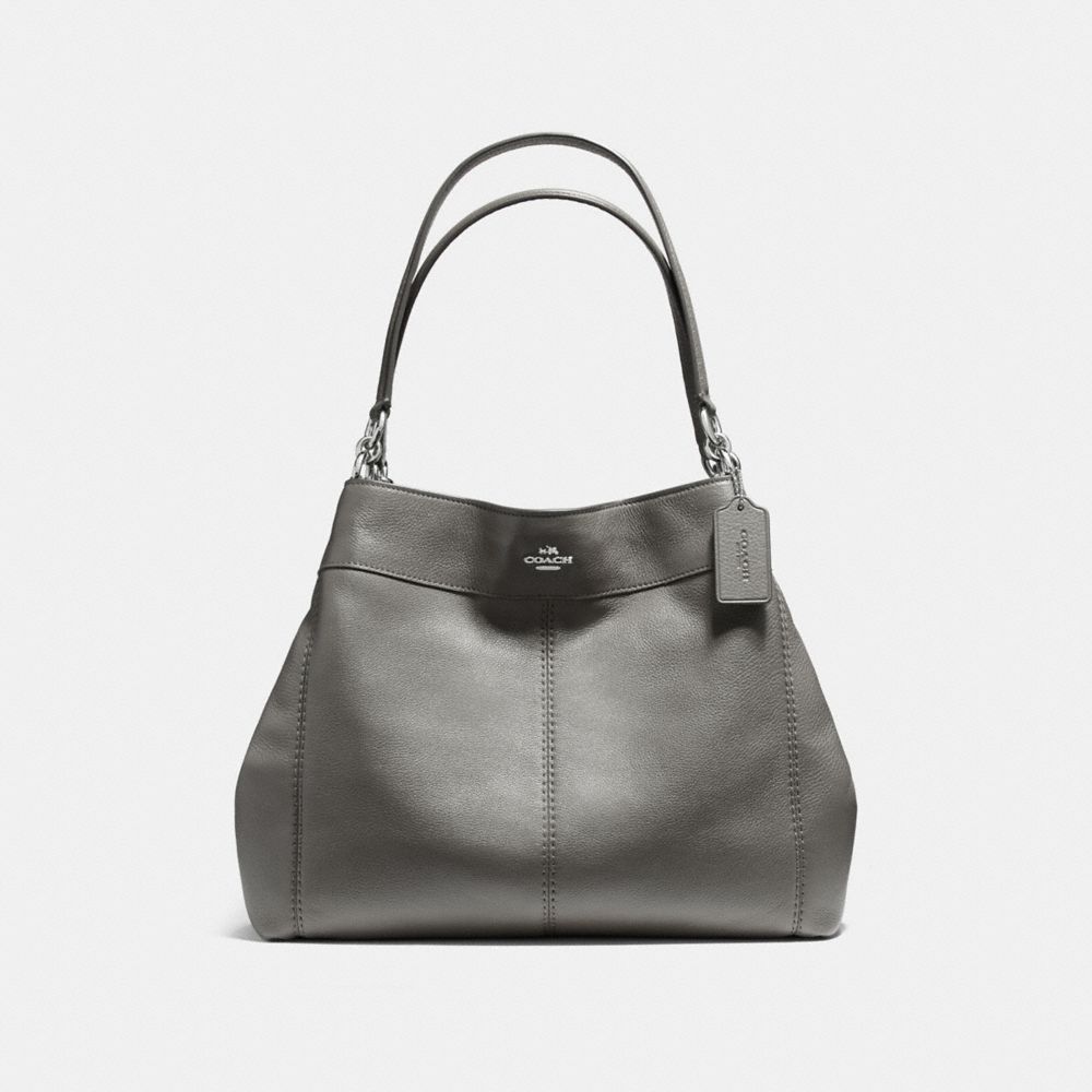 LEXY SHOULDER BAG IN PEBBLE LEATHER - COACH f57545 -  SILVER/HEATHER GREY