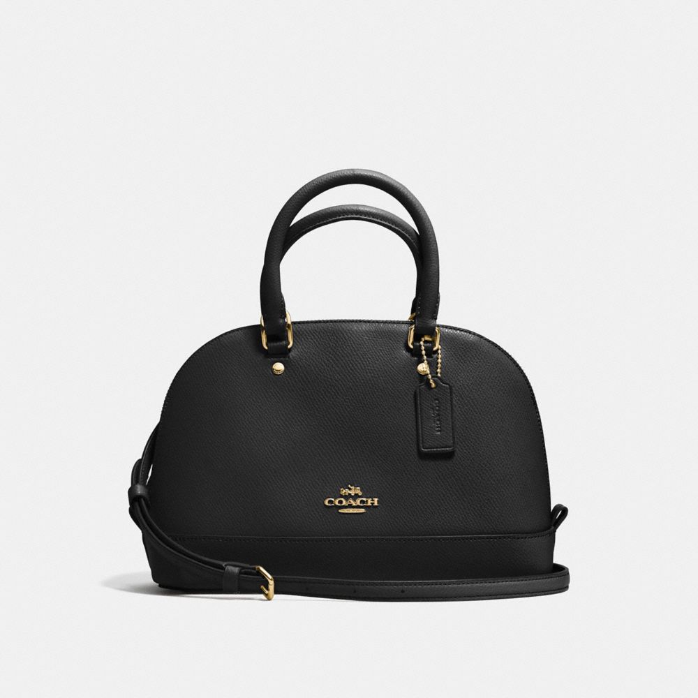 MINI SIERRA SATCHEL IN CROSSGRAIN LEATHER - COACH f57555 - IMITATION GOLD/BLACK