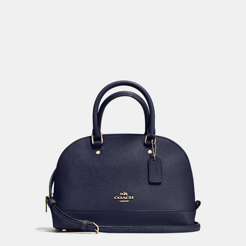 MINI SIERRA SATCHEL IN CROSSGRAIN LEATHER - COACH f57555 -  IMITATION GOLD/MIDNIGHT