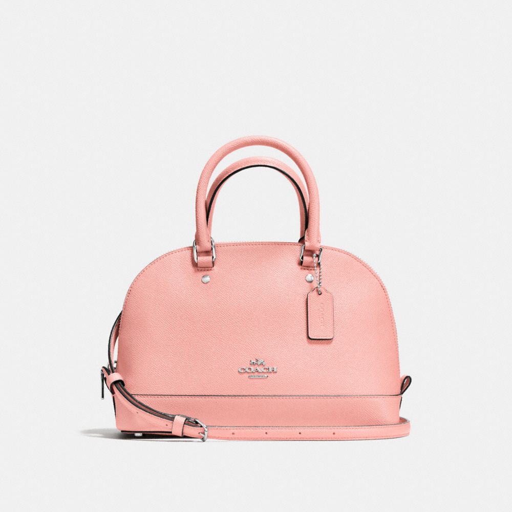 MINI SIERRA SATCHEL IN CROSSGRAIN LEATHER - COACH f57555 -  SILVER/BLUSH