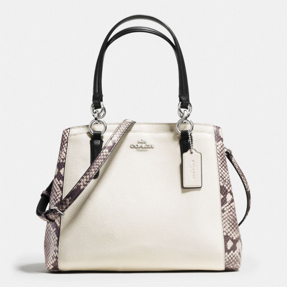 COACH MINETTA CROSSBODY WITH SNAKE EMBOSSED LEATHER TRIM - SILVER/CHALK MULTI - F57557