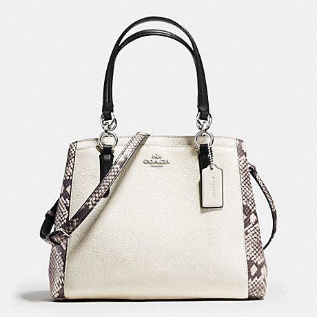 COACH MINETTA CROSSBODY WITH SNAKE EMBOSSED LEATHER TRIM - SILVER/CHALK MULTI - f57557
