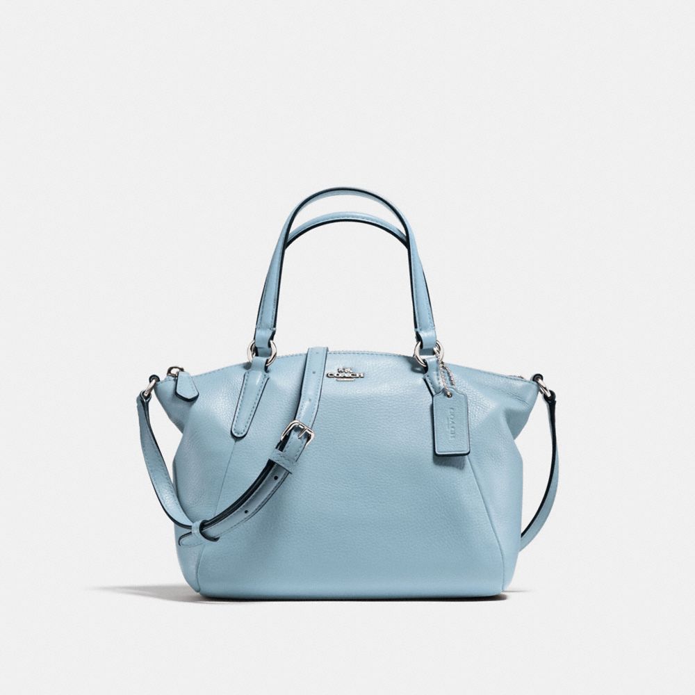 COACH MINI KELSEY SATCHEL IN PEBBLE LEATHER - SILVER/CORNFLOWER - F57563