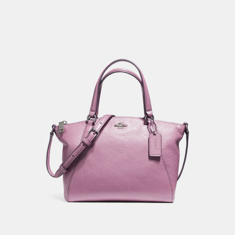 MINI KELSEY SATCHEL IN PEBBLE LEATHER - COACH f57563 -  SILVER/LILAC