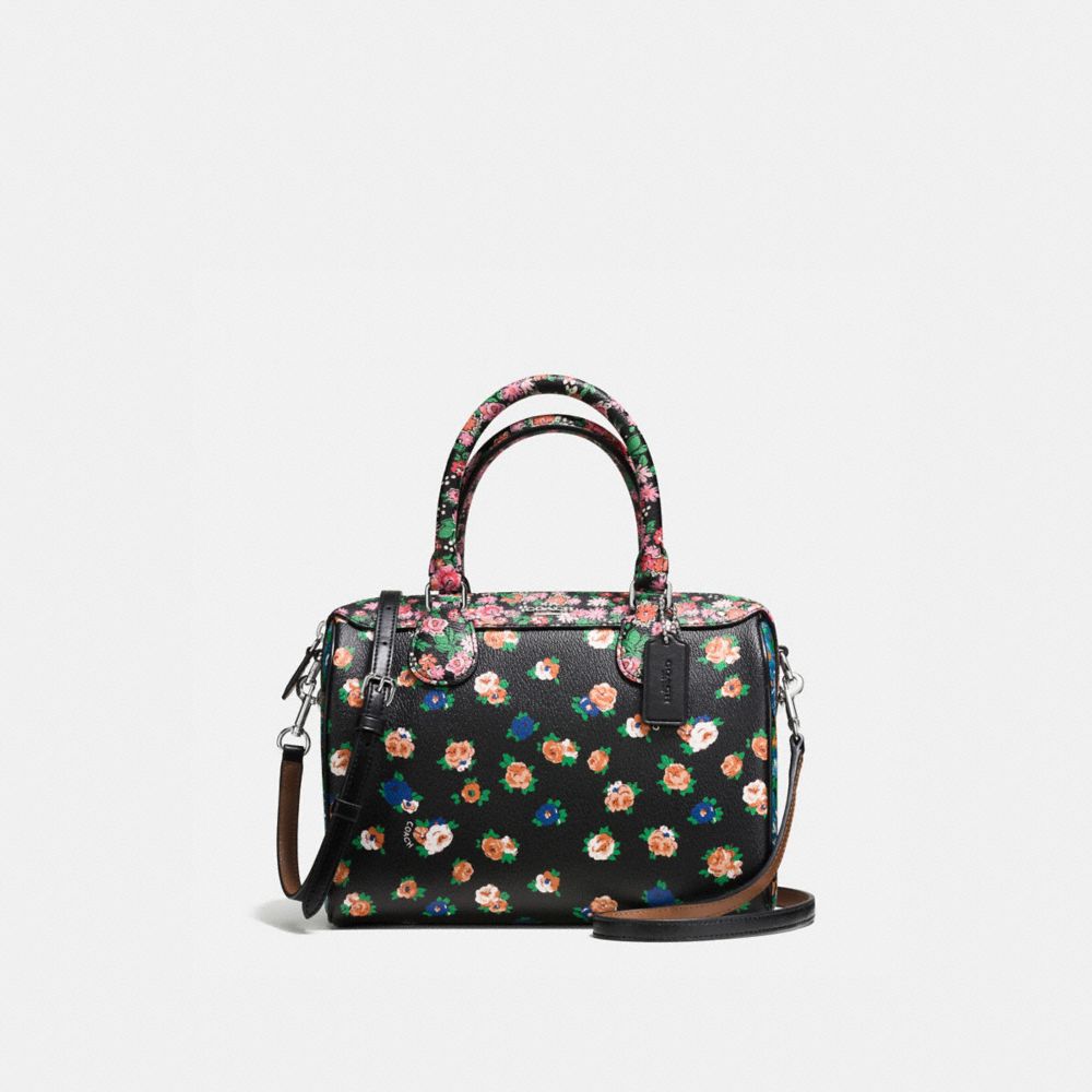 MINI BENNETT SATCHEL IN FLORAL MIX PRINT COATED CANVAS - COACH f57626 - SILVER/MULTICOLOR