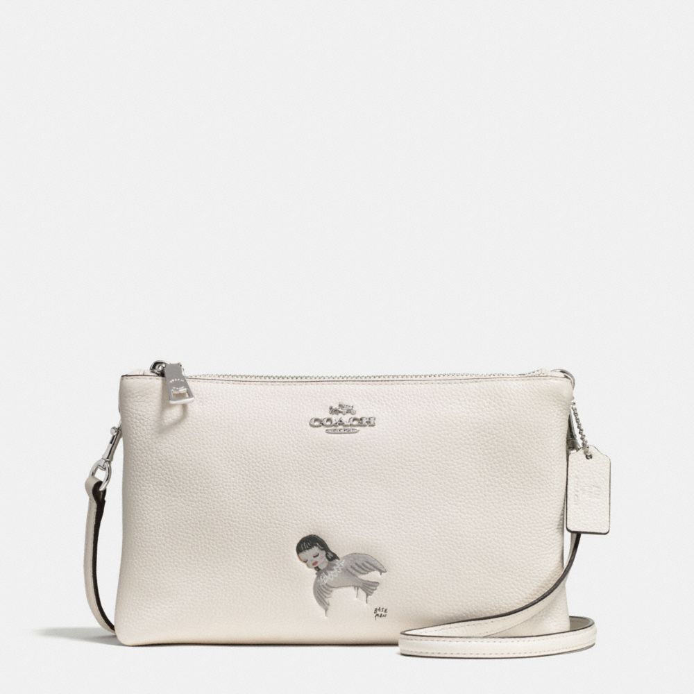 BASEMAN X COACH KIKI LYLA CROSSBODY IN PEBBLED LEATHER - COACH  f57734 - SILVER/CHALK