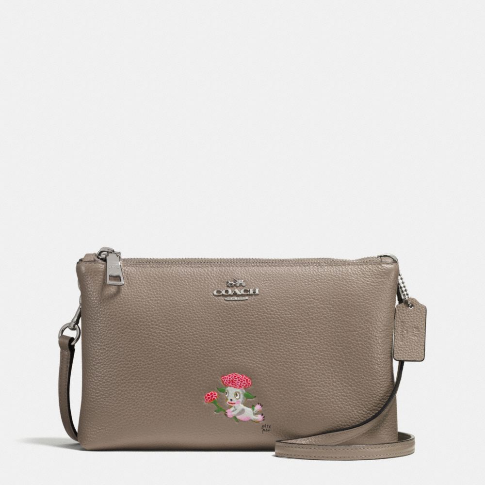 BASEMAN X COACH LOU LYLA CROSSBODY IN PEBBLE LEATHER - COACH  f57735 - SILVER/FOG