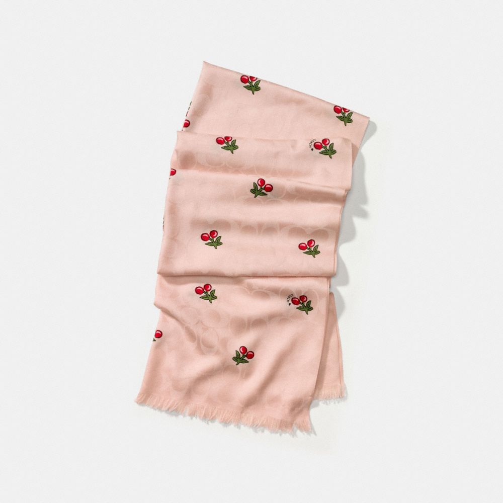 SIGNATURE CHERRIES WRAP - COACH f57756 - BLUSH
