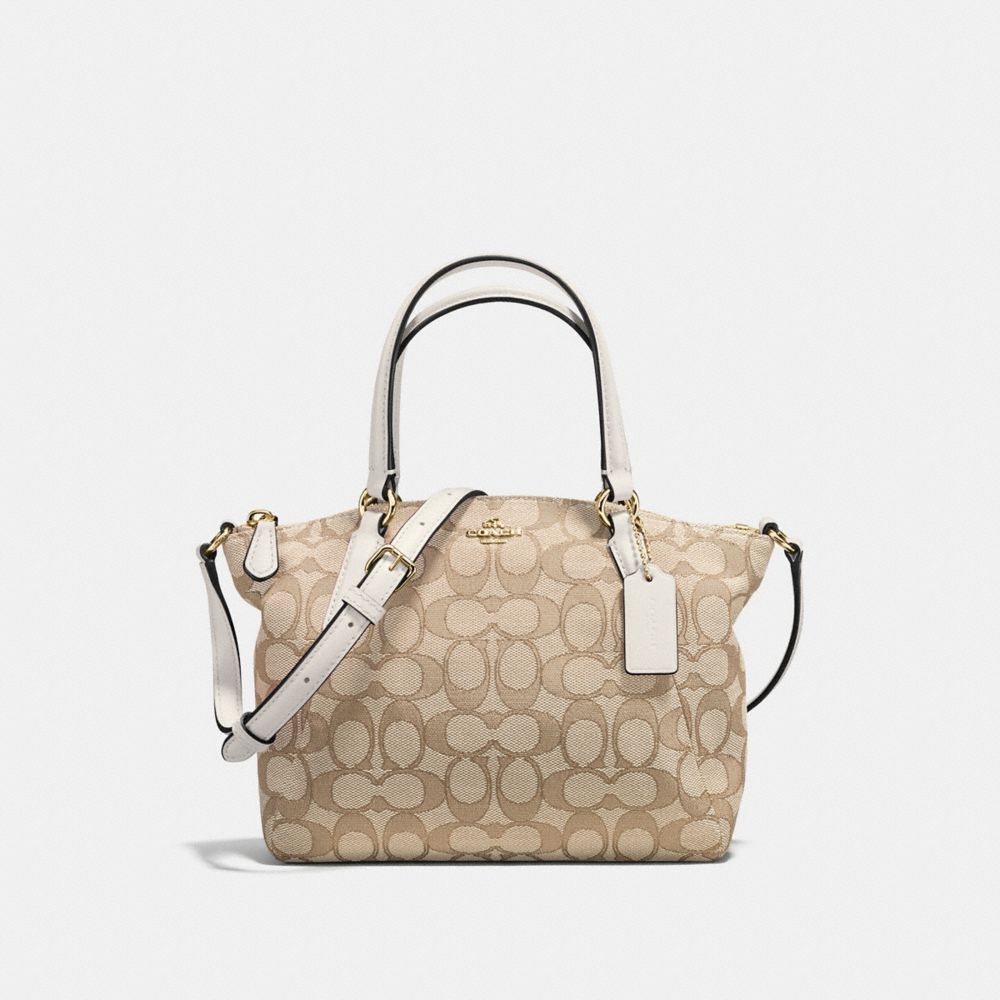 COACH MINI KELSEY SATCHEL IN OUTLINE SIGNATURE - IMITATION GOLD/LIGHT KHAKI/CHALK - F57830