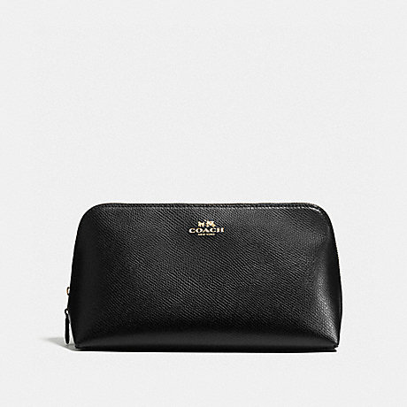 COACH COSMETIC CASE 22 IN CROSSGRAIN LEATHER - IMITATION GOLD/BLACK - f57856