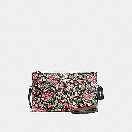COACH LYLA CROSSBODY IN POSEY CLUSTER FLORAL PRINT COATED CANVAS - SILVER/PINK MULTI - f57883