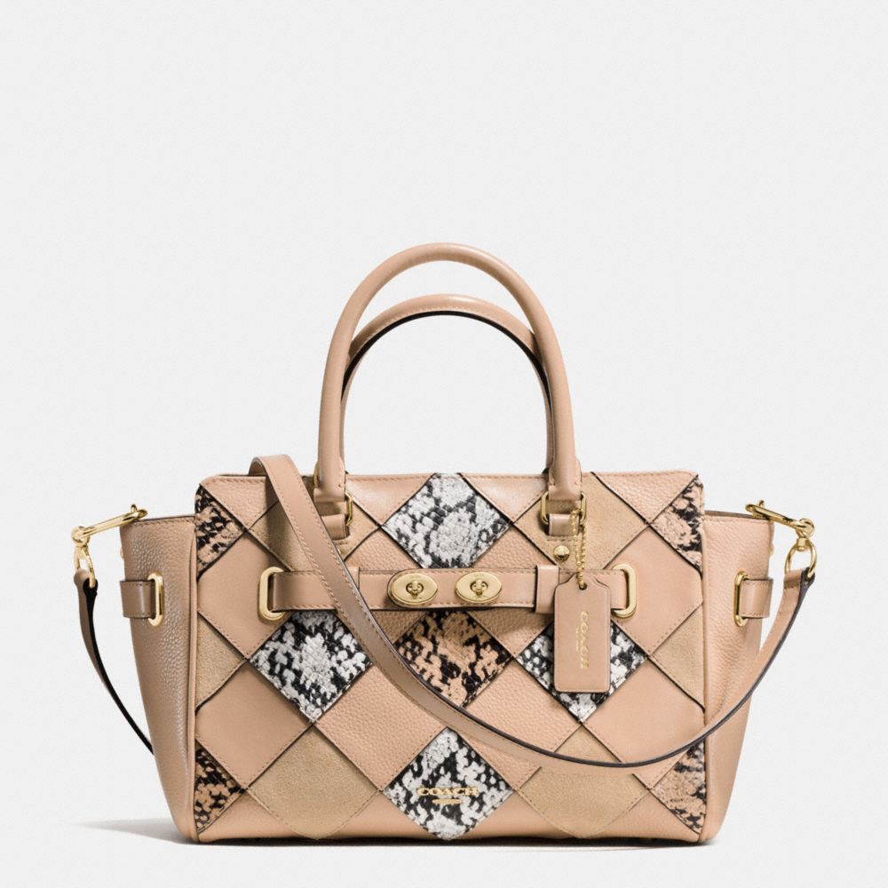 BLAKE CARRYALL 25 IN SNAKE EMBOSSED PATCHWORK LEATHER - COACH f57892 - IMITATION GOLD/BEECHWOOD MULTI