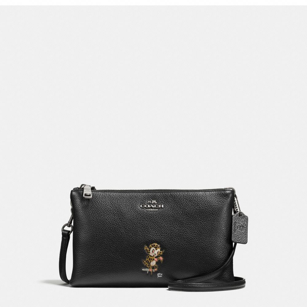 BASEMAN X COACH BUSTER LYLA CROSSBODY IN PEBBLE LEATHER - COACH  f57915 - ANTIQUE NICKEL/BLACK