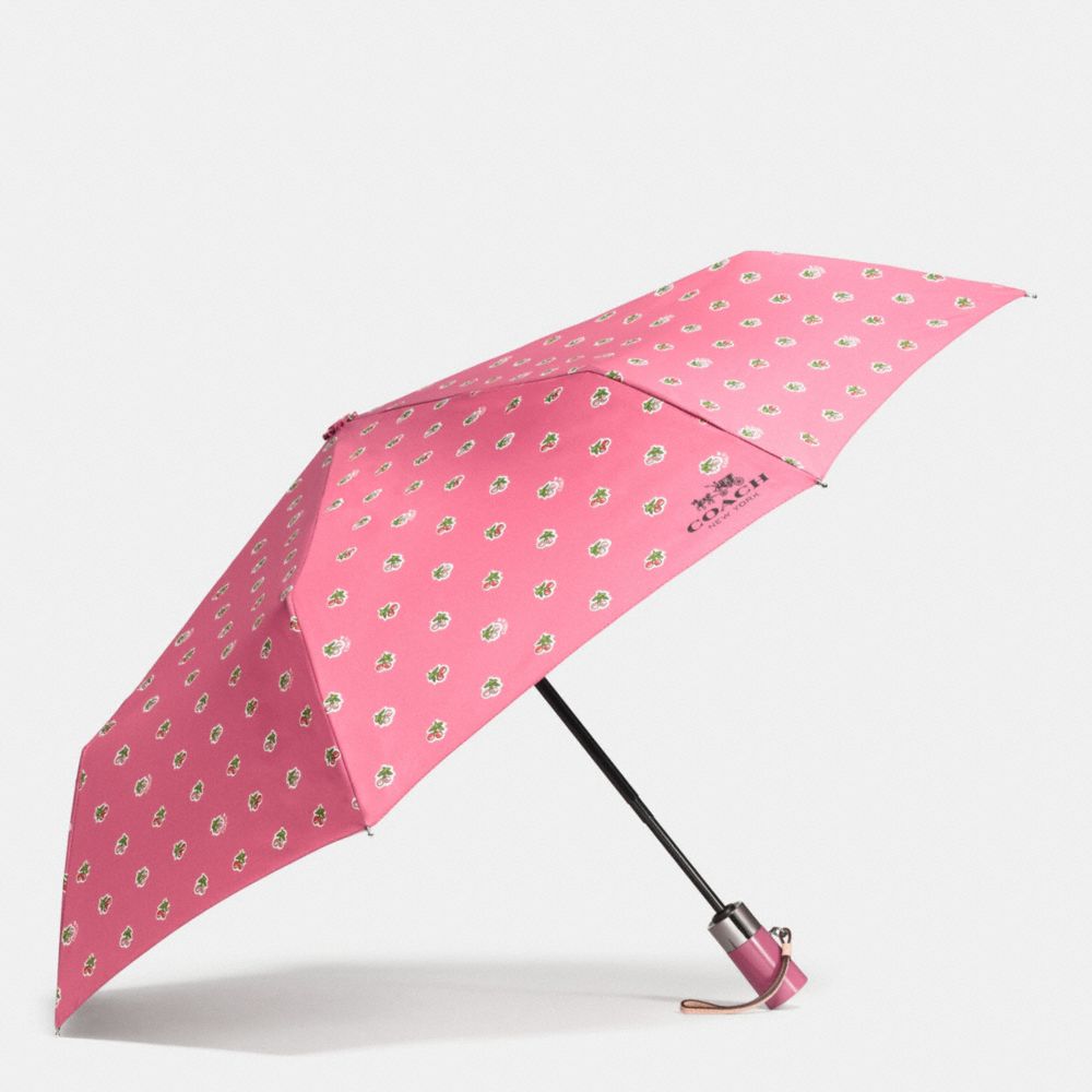 UMBRELLA IN CHERRIES PRINT - COACH f58139 - SILVER/STRAWBERRY