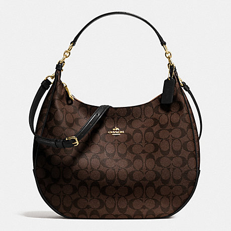COACH HARLEY HOBO IN SIGNATURE - IMITATION GOLD/BROWN/BLACK - f58289