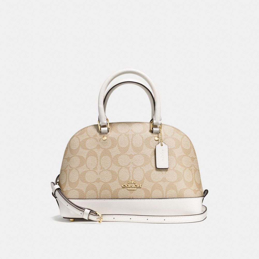 COACH MINI SIERRA SATCHEL IN SIGNATURE - IMITATION GOLD/LIGHT KHAKI/CHALK - F58295