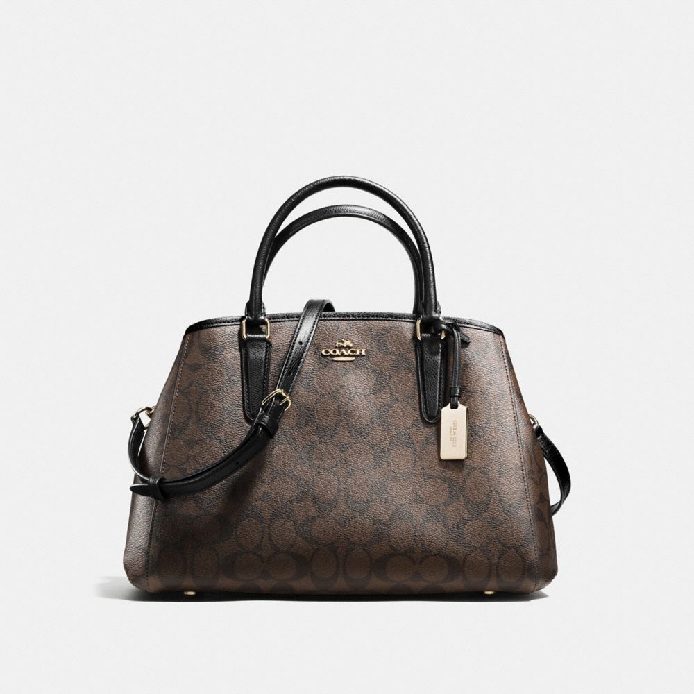 SMALL MARGOT CARRYALL IN SIGNATURE - COACH f58310 - IMITATION GOLD/BROWN/BLACK