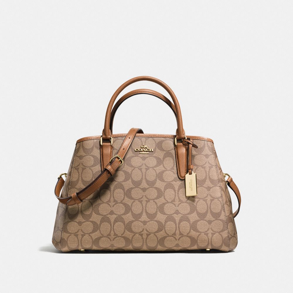 COACH SMALL MARGOT CARRYALL IN SIGNATURE - IMITATION GOLD/KHAKI/SADDLE - F58310