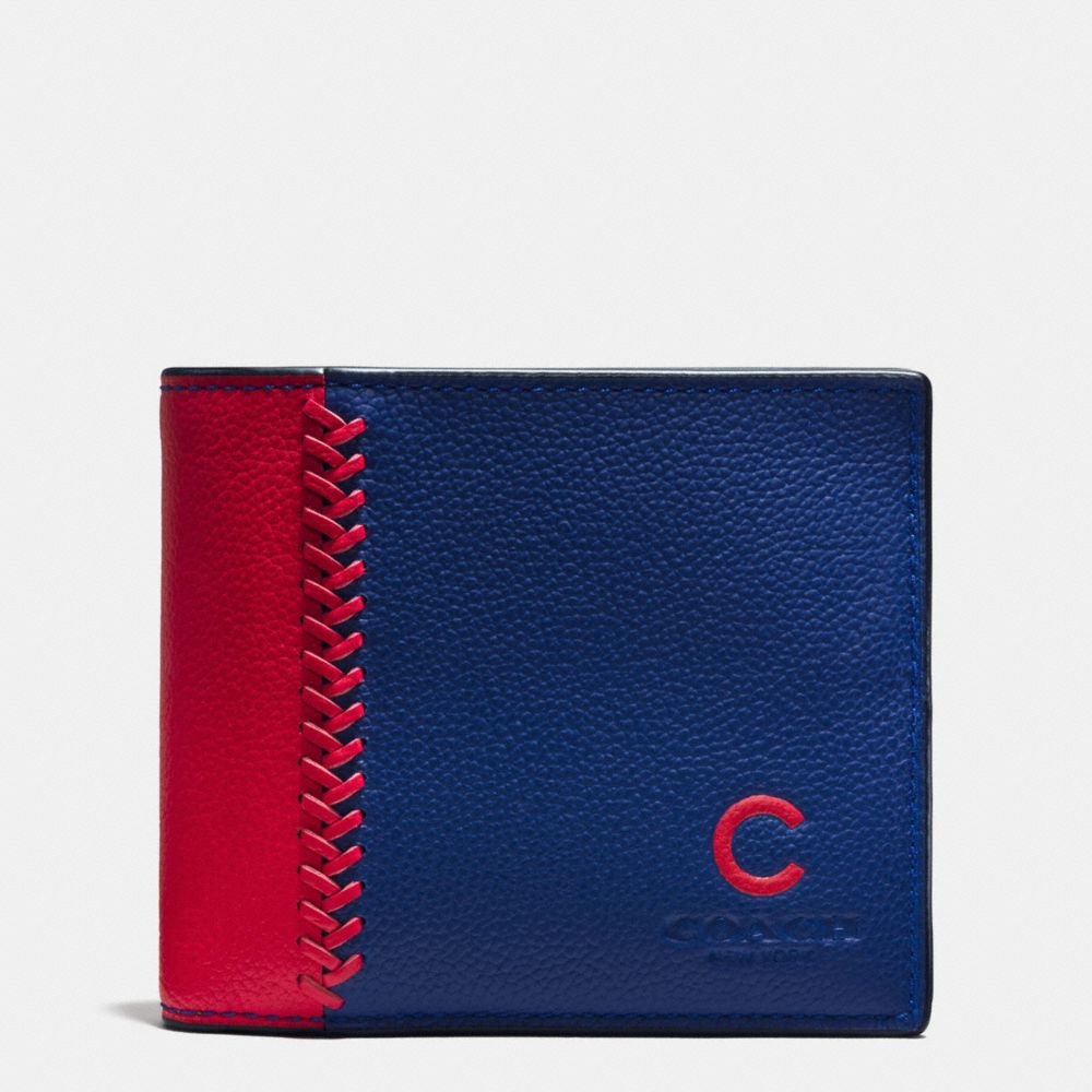 MLB 3-IN-1 WALLET IN SMOOTH CALF LEATHER - COACH f58376 - CHI CUBS