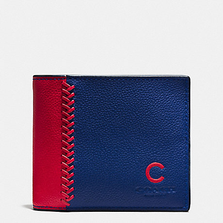 COACH MLB 3-IN-1 WALLET IN SMOOTH CALF LEATHER - CHI CUBS - f58376