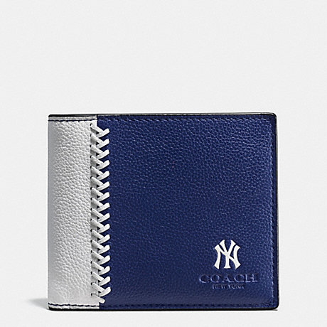 COACH MLB 3-IN-1 WALLET IN SMOOTH CALF LEATHER - NY YANKEES - f58376
