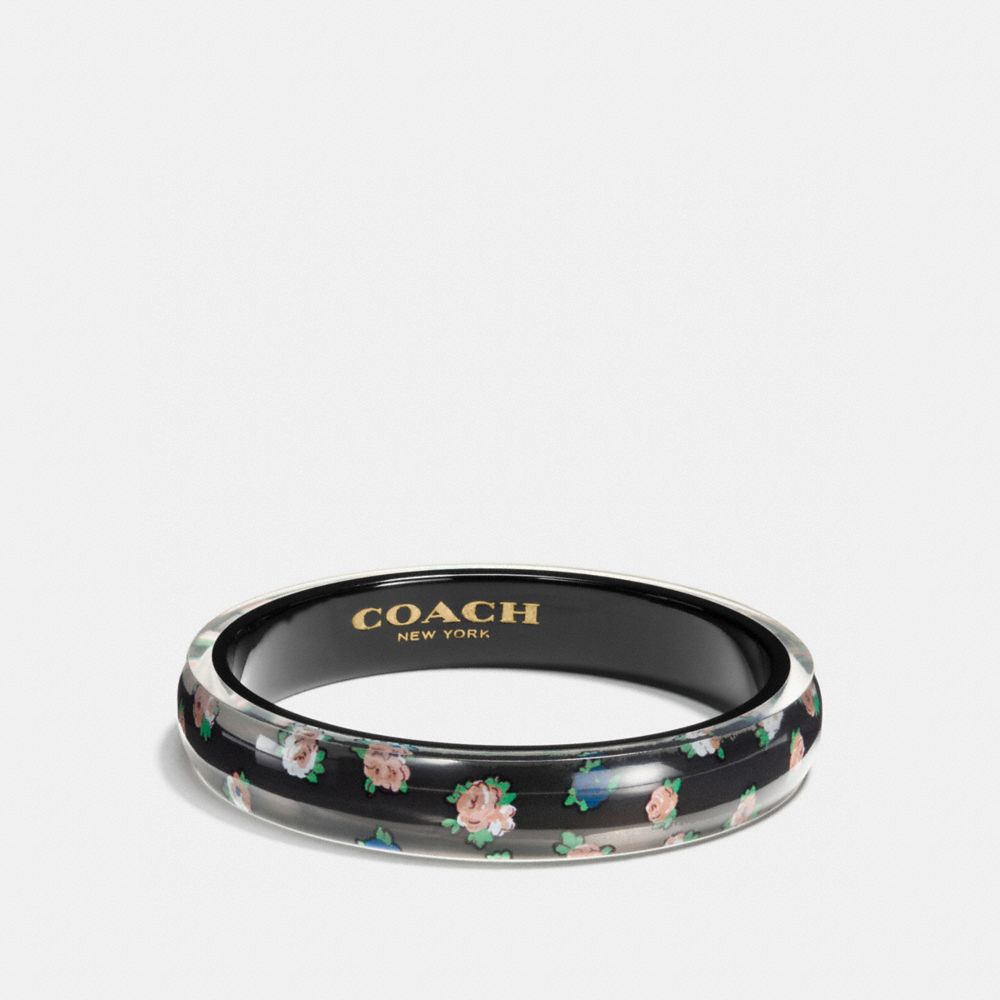 RESIN FLORAL BANGLE - COACH f58521 - BLACK/MULTICOLOR