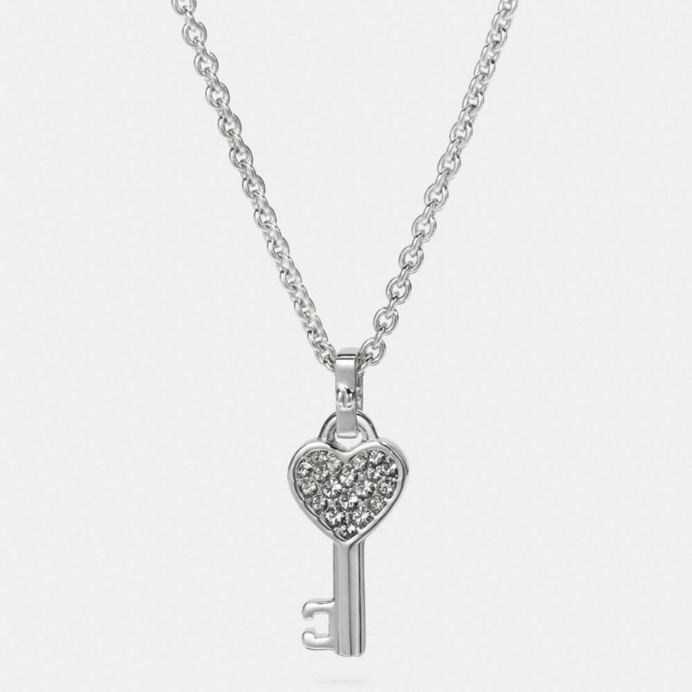 KEY CHARM NECKLACE - COACH f58534 - SILVER