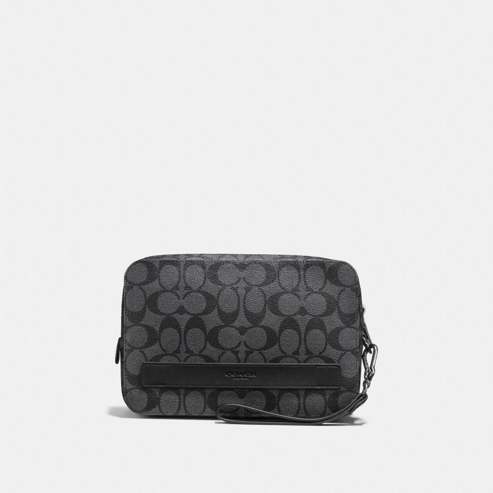 POUCHETTE IN SIGNATURE - COACH f58541 - CHARCOAL/BLACK