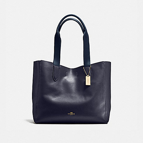 COACH DERBY TOTE IN PEBBLE LEATHER - LIGHT GOLD/MIDNIGHT - f58660