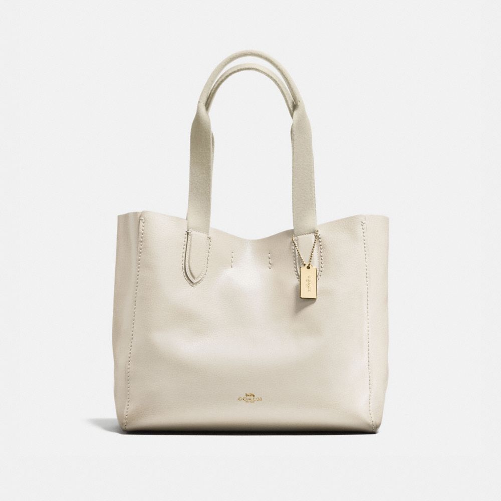 DERBY TOTE IN PEBBLE LEATHER - COACH f58660 - IMITATION  GOLD/CHALK NEUTRAL