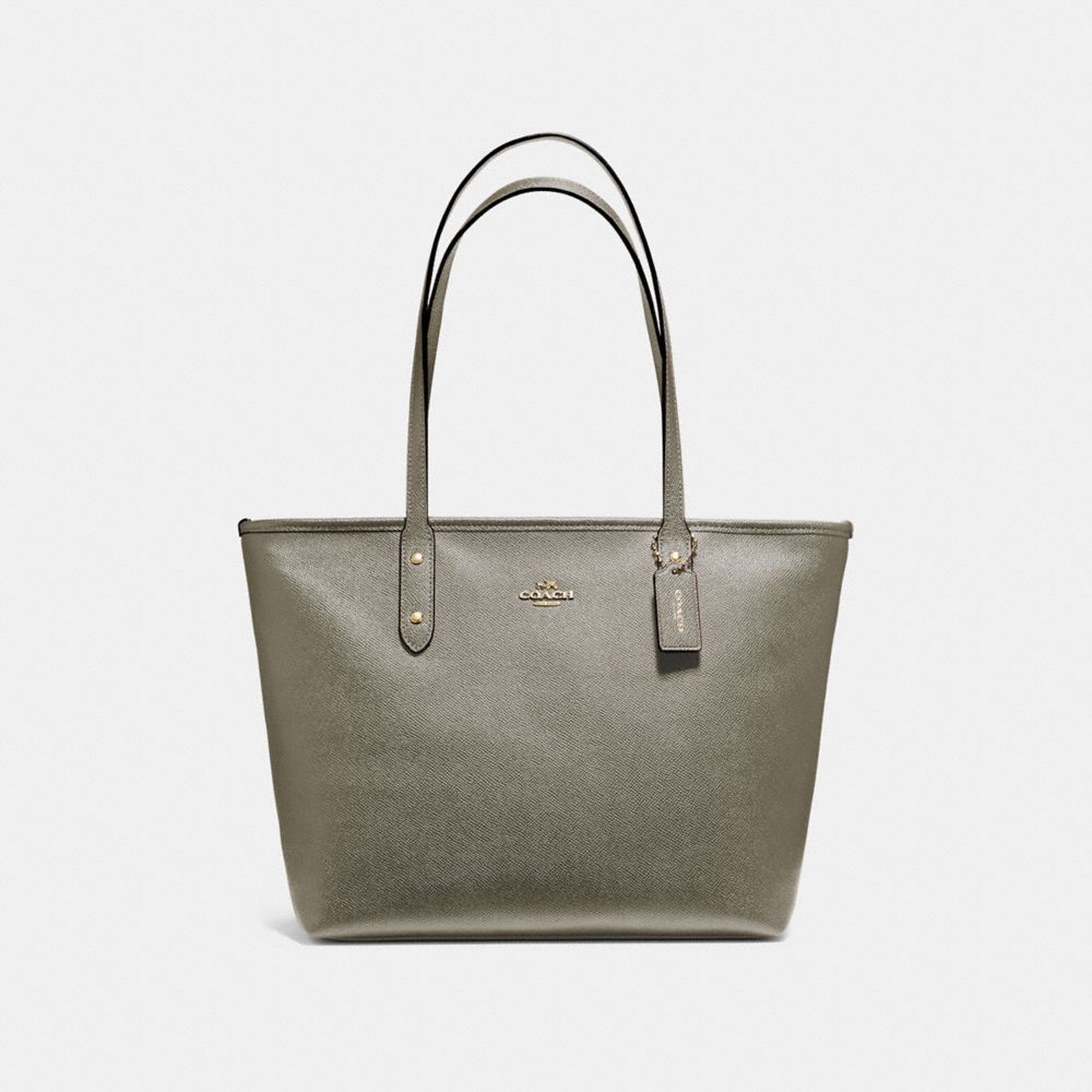 COACH CITY ZIP TOTE - MILITARY GREEN/GOLD - F58846