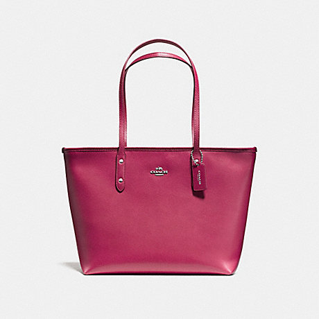 COACH CITY ZIP TOTE - SILVER/HOT PINK - f58846