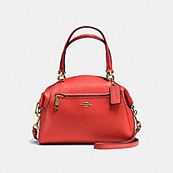COACH PRAIRIE SATCHEL IN POLISHED PEBBLE LEATHER - LIGHT GOLD/DEEP CORAL - F58874
