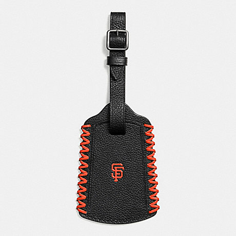 COACH MLB LUGGAGE TAG IN SMOOTH CALF LEATHER - SF GIANTS - f58943