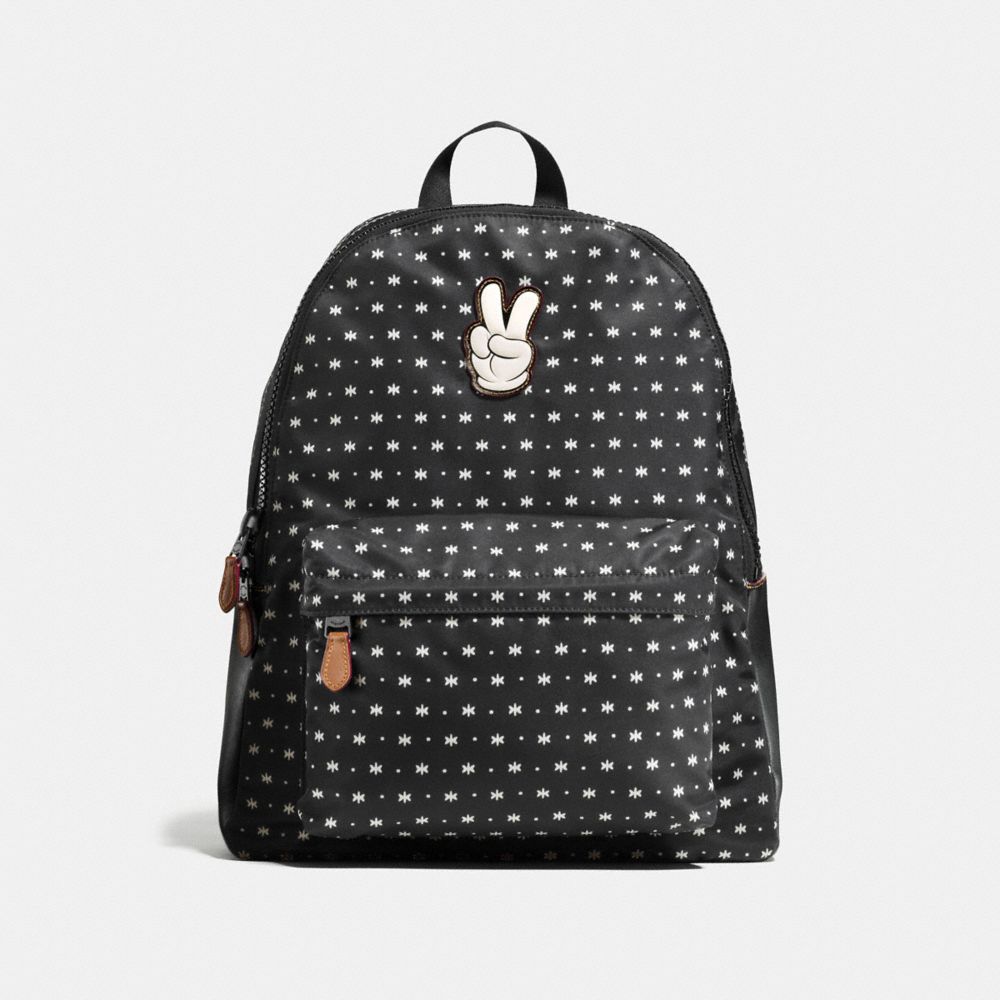 CHARLES BACKPACK IN PRAIRIE BANDANA PRINT WITH MICKEY - COACH  f59035 - Black/Chalk Prairie Bandana