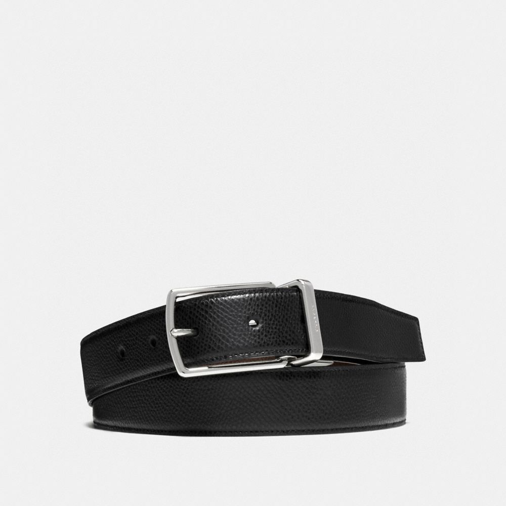 MODERN HARNESS CUT-TO-SIZE REVERSIBLE SMOOTH LEATHER BELT - COACH f59116 - BLACK/DARK BROWN