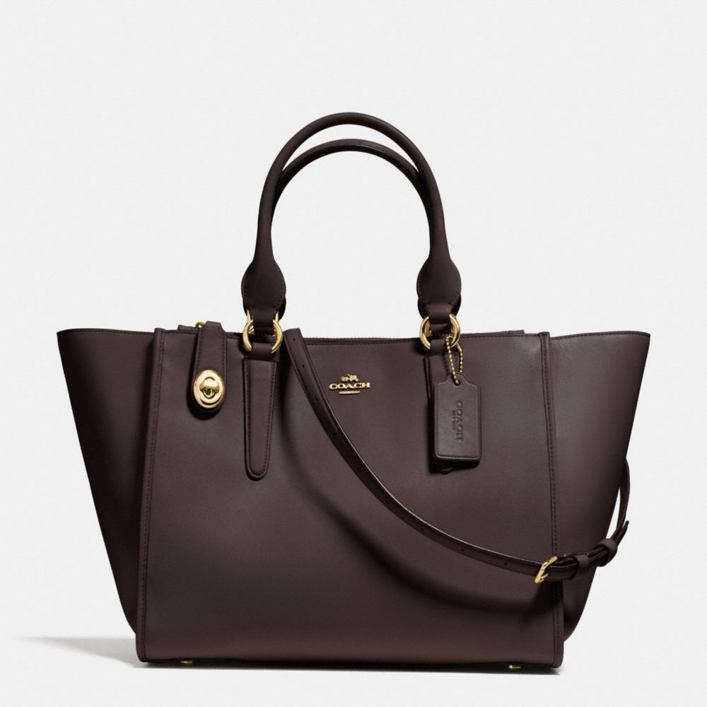 CROSBY CARRYALL IN SMOOTH LEATHER - COACH f59183 - LIGHT GOLD/DARK BROWN