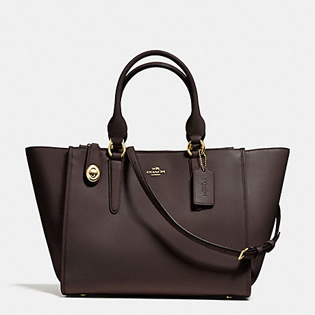 COACH CROSBY CARRYALL IN SMOOTH LEATHER - LIGHT GOLD/DARK BROWN - f59183