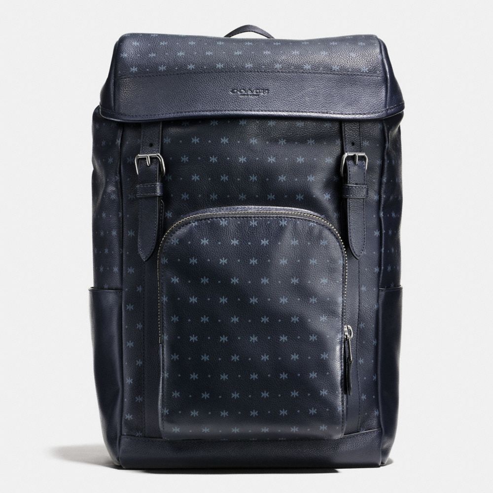HENRY BACKPACK IN STAR DOT PRINT LEATHER - COACH f59306 - MIDNIGHT NAVY/BLUE STAR DOT