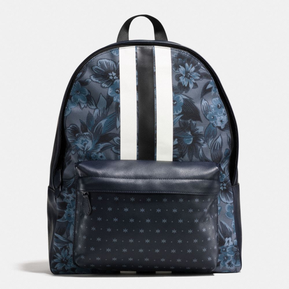 CHARLES BACKPACK IN FLORAL HAWAIIAN PRINT CANVAS - COACH f59322 -  BLUE HAWAIIAN FLORAL