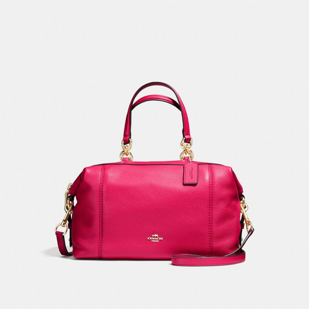 LENOX SATCHEL IN PEBBLE LEATHER - COACH f59325 - IMITATION  GOLD/BRIGHT PINK