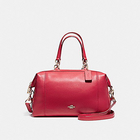 COACH LENOX SATCHEL IN PEBBLE LEATHER - LIGHT GOLD/TRUE RED - f59325
