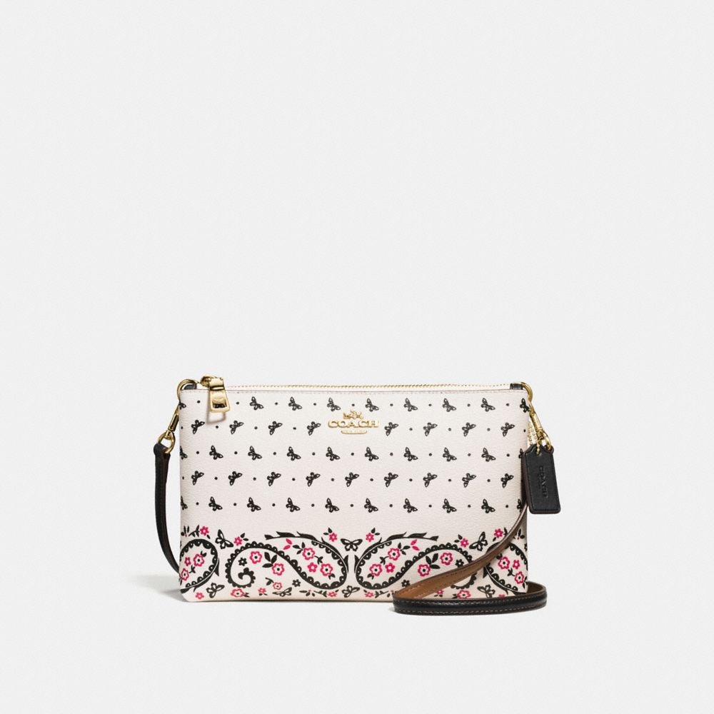 LYLA CROSSBODY IN BUTTERFLY BANDANA PRINT COATED CANVAS - COACH f59332 - IMITATION GOLD/CHALK/BRIGHT PINK