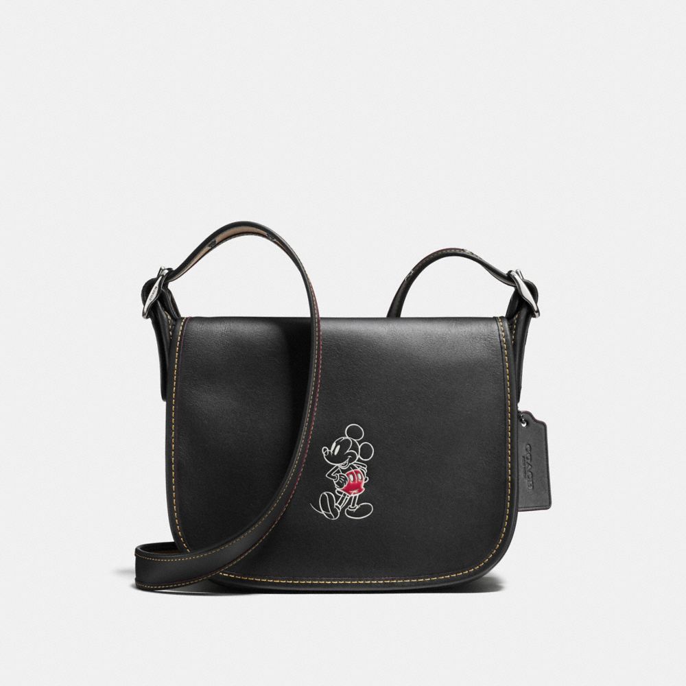 PATRICIA SADDLE 23 IN GLOVE CALF LEATHER WITH MICKEY - COACH  f59359 - ANTIQUE NICKEL/BLACK