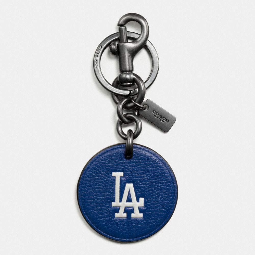 MLB KEY FOB IN LEATHER - COACH f59409 - LA DODGERS