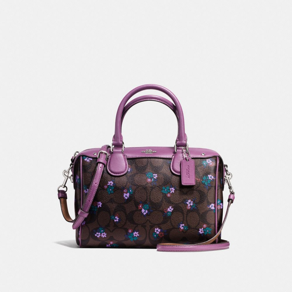 MINI BENNETT SATCHEL IN SIGNATURE C RANCH FLORAL PRINT COATED CANVAS - COACH F59461 - SILVER/BROWN MULTI